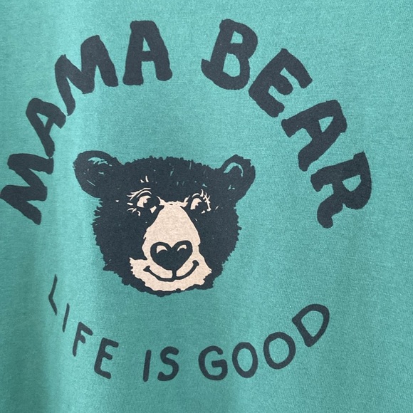 Life Is Good. Womens Long Sleeve Green Mama Bear T-Shirt Top Size S - Picture 3 of 7